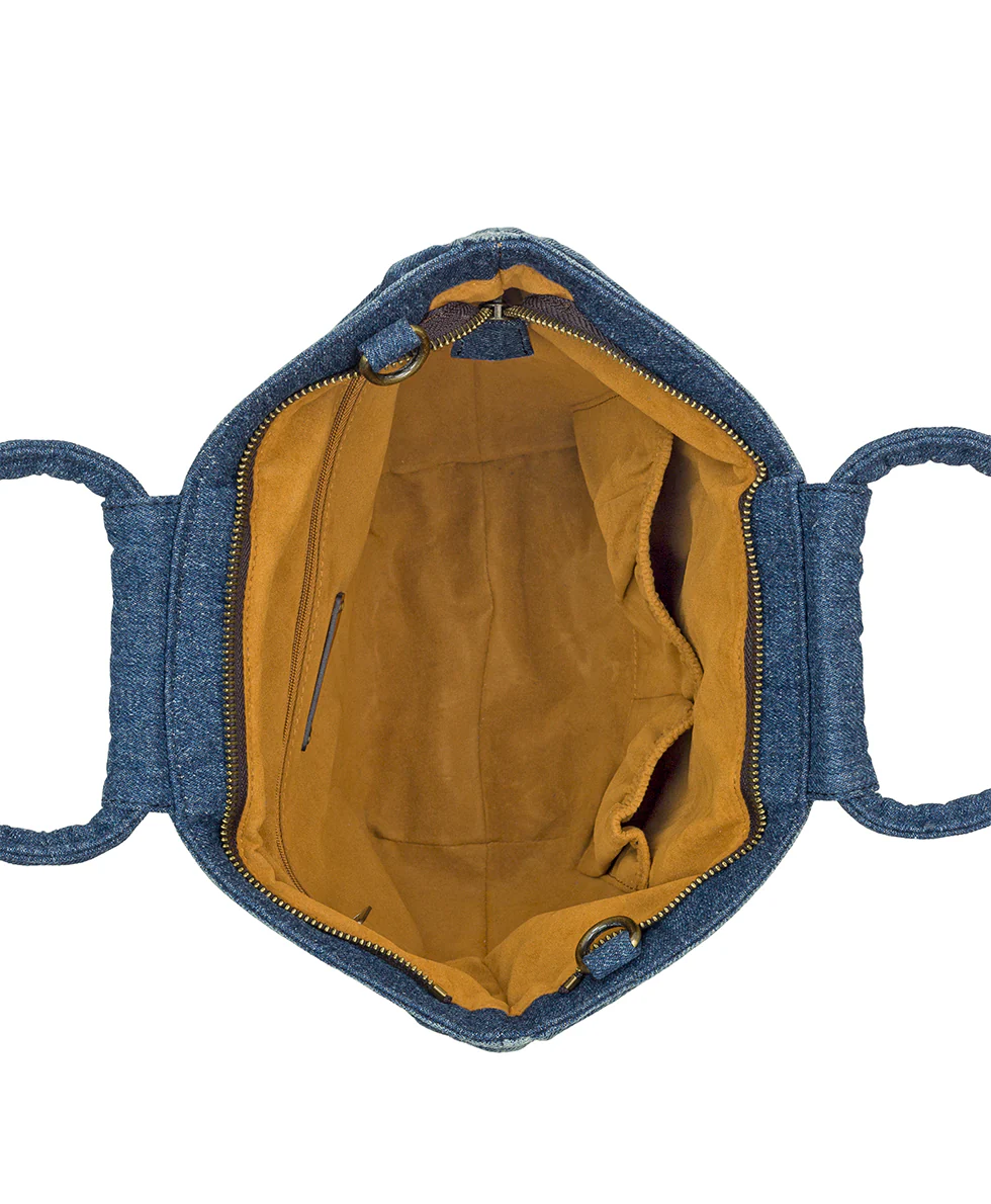 Ossi Satchel - Washed Woven Denim - Image 4