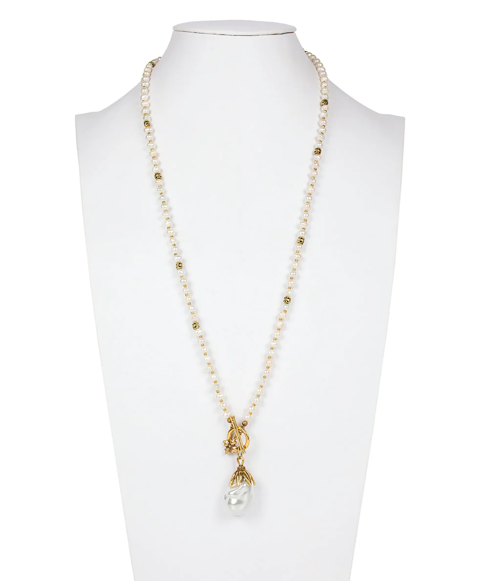 Pearl Drop Adjustable Necklace - Autumn Pearl Collection - Image 3