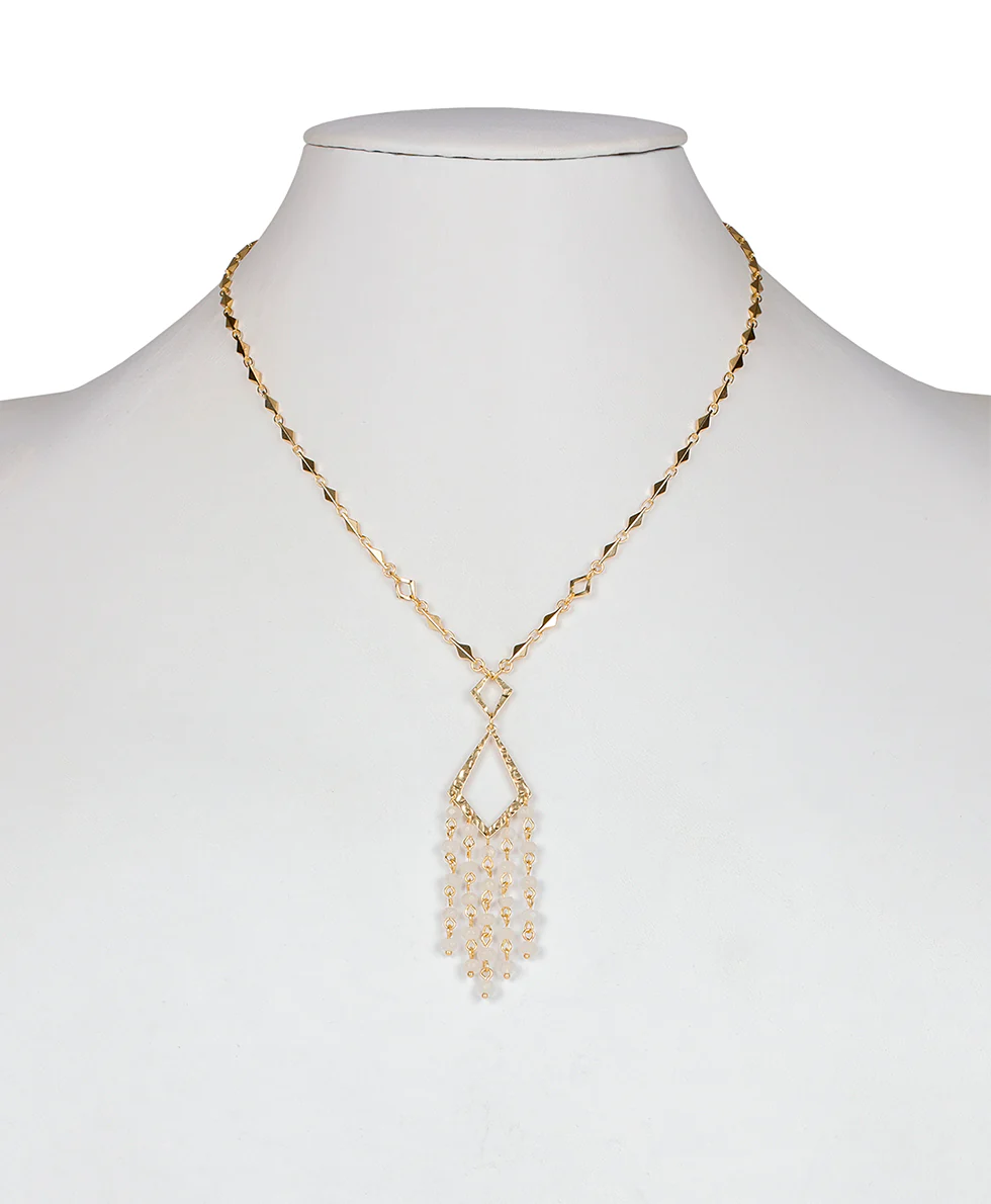Pendant Necklace - Hammered Marquise - Image 3