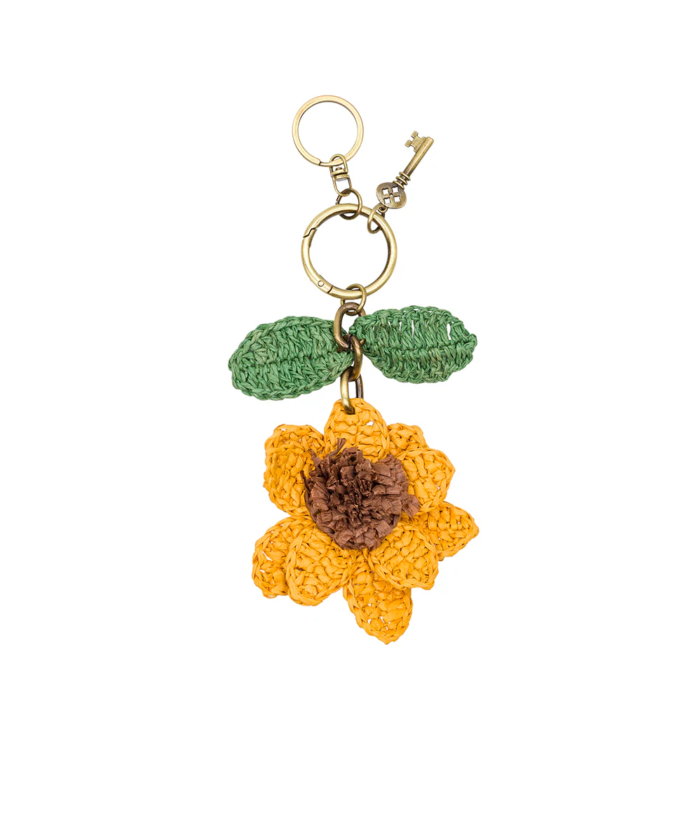 Raffia Sunflower Bag Charm - Image 2