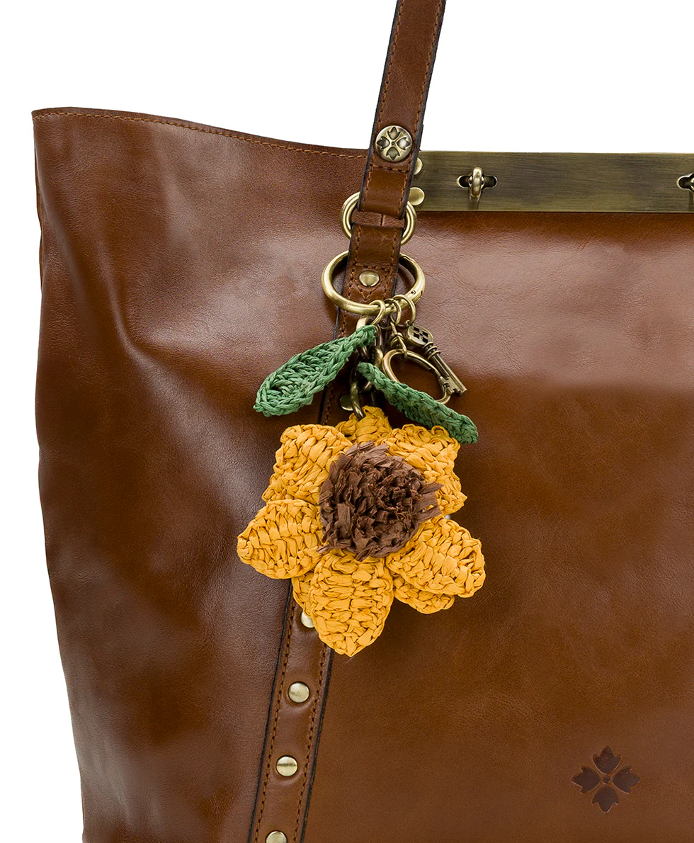 Raffia Sunflower Bag Charm - Image 3