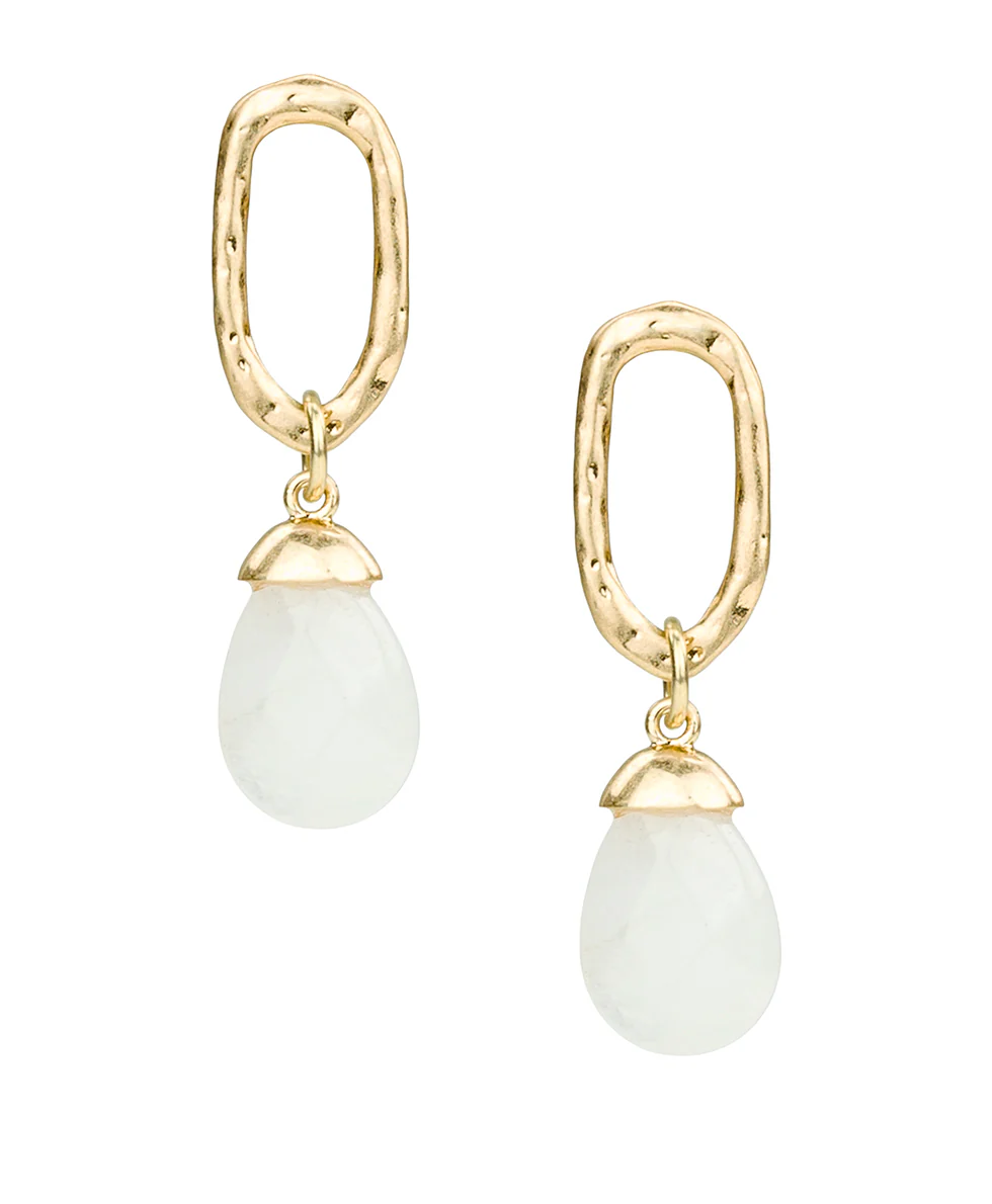 Ring with Briolette Post Earrings - Semi Precious Stone Collection