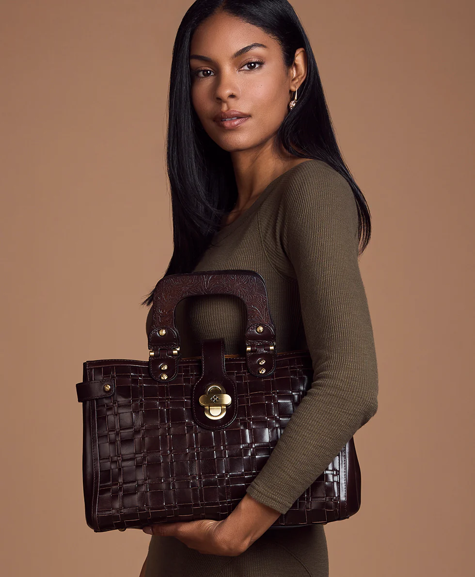 Sancia Woven Satchel - Vintage Distressed Woven - Image 7