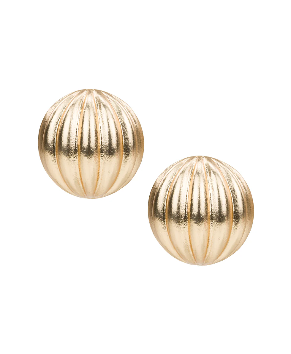 Scalloped Button Post Earrings - Scalloped Bead Collection
