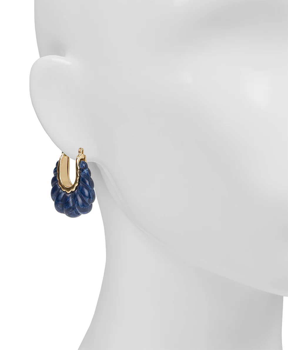 Scalloped Hoop Earrings - Scalloped Bead Collection - Image 2