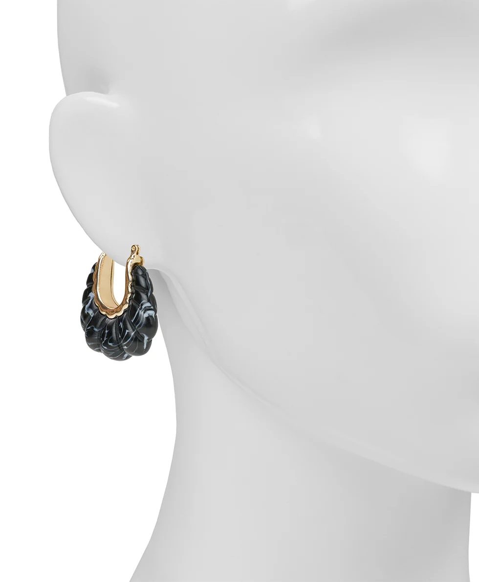Scalloped Hoop Earrings - Scalloped Bead - Image 6