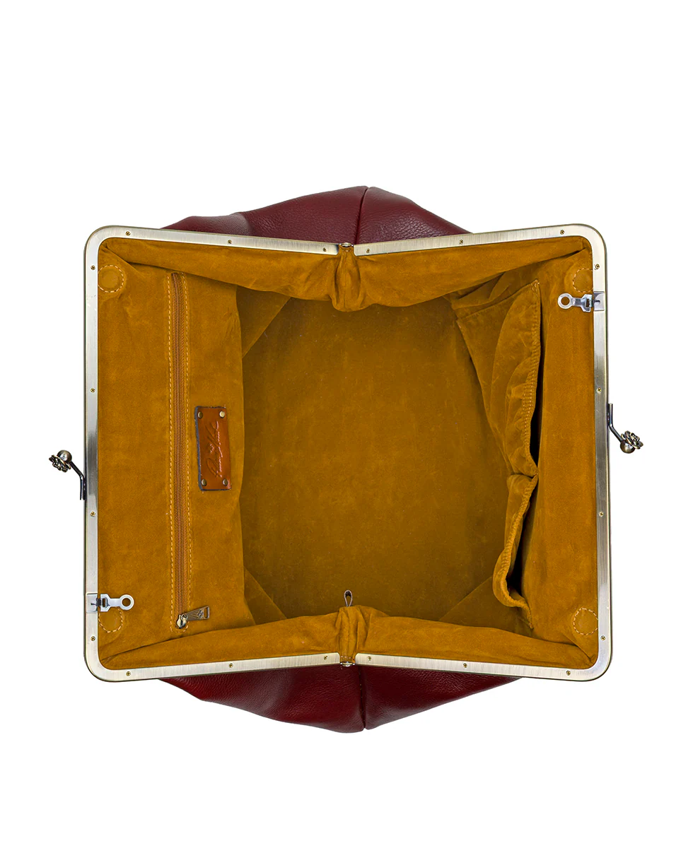 Serafina Large Frame Bag - Rugged Natural Grain Leather - Image 10