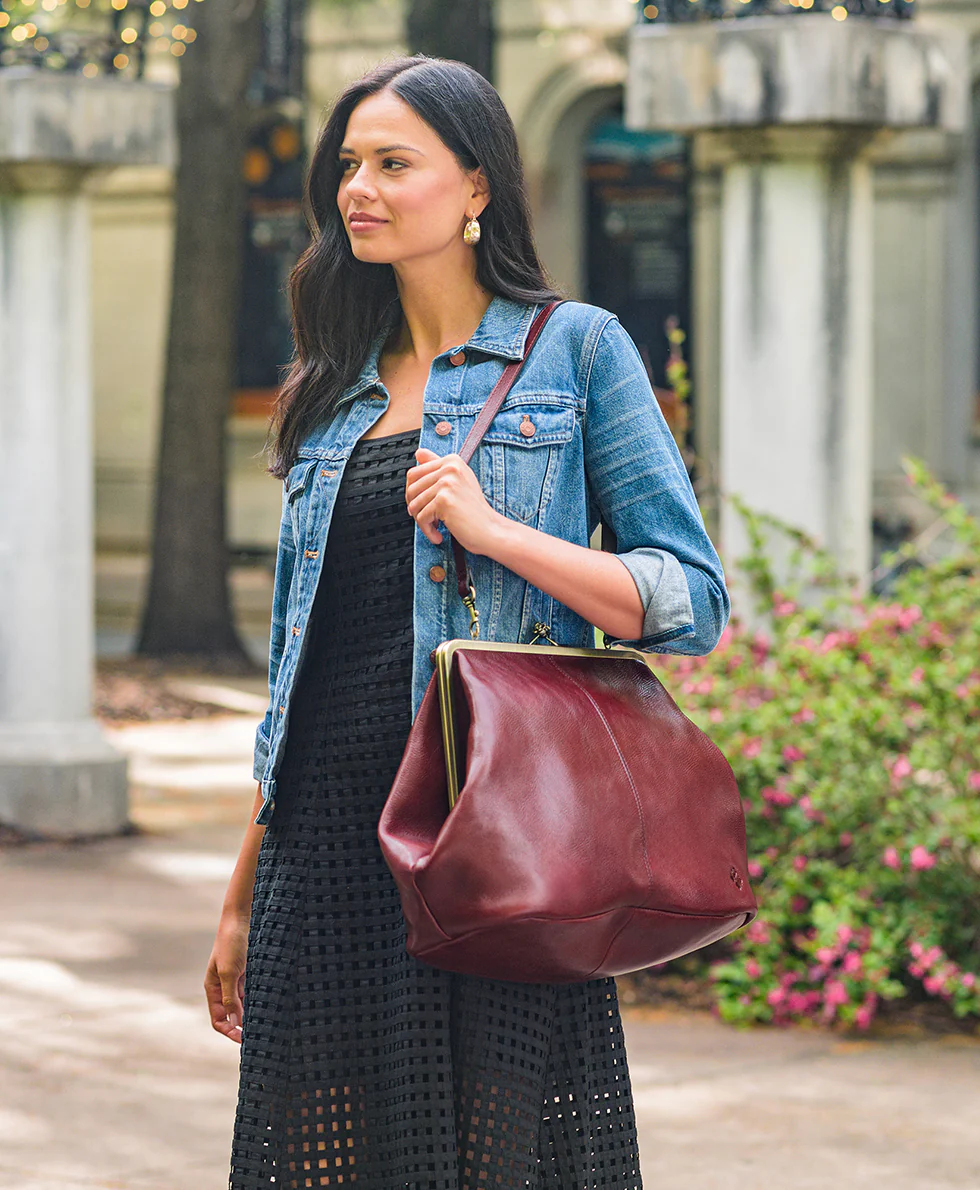 Serafina Large Frame Bag - Rugged Natural Grain Leather - Image 11