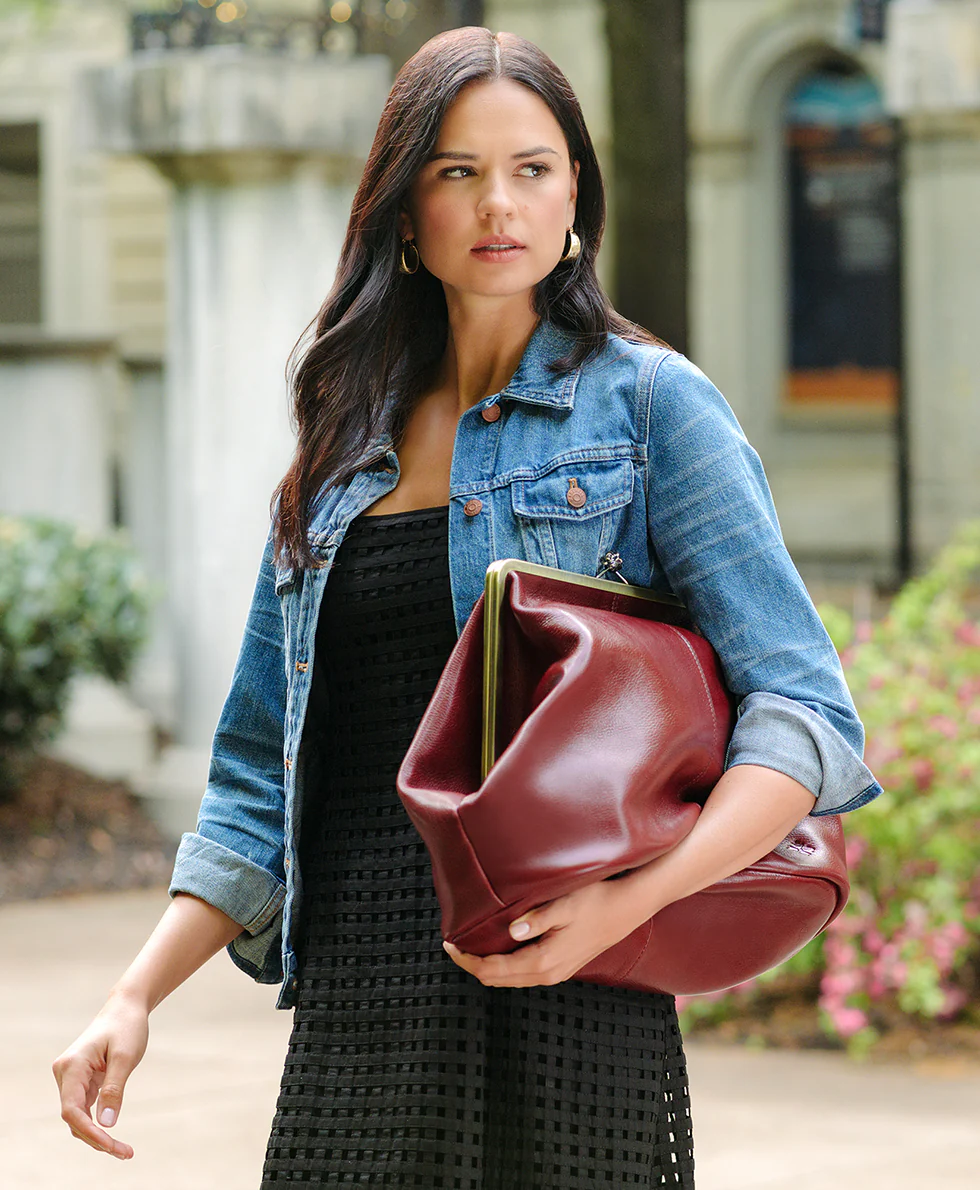 Serafina Large Frame Bag - Rugged Natural Grain Leather - Image 12