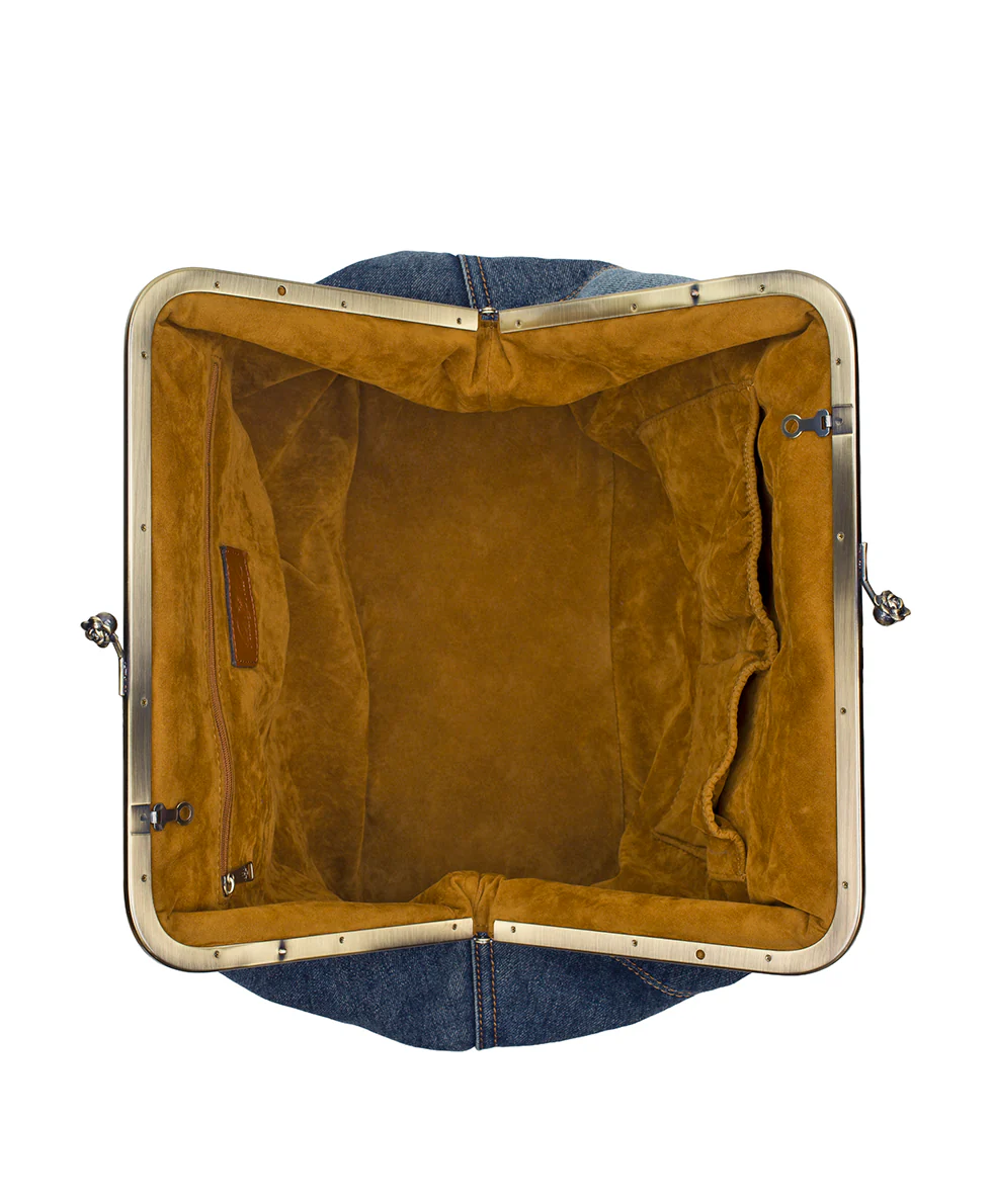 Serafina Large Frame Bag - Patchwork Denim - Image 4