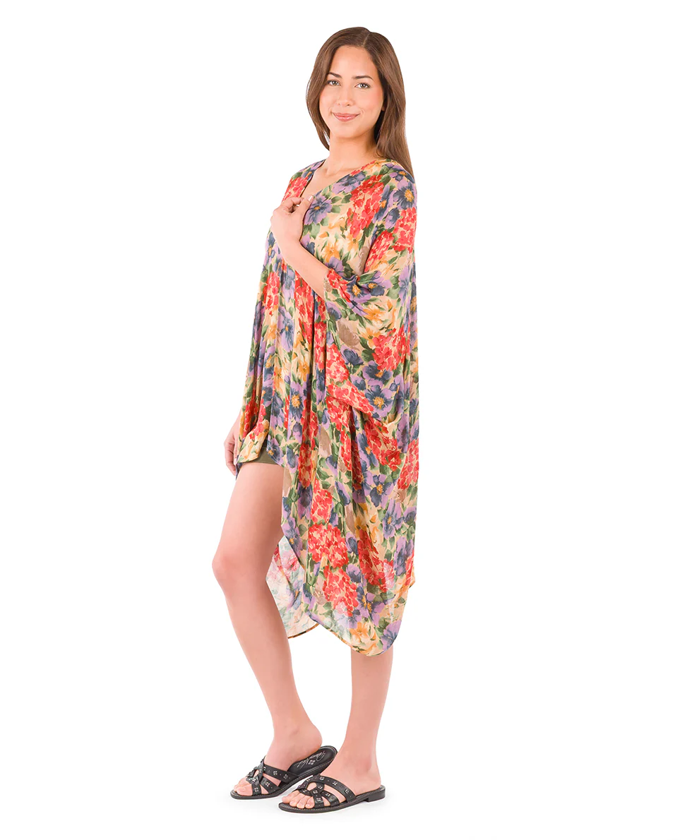Short Ruana Cover‑Up - French Hydrangeas - Image 3