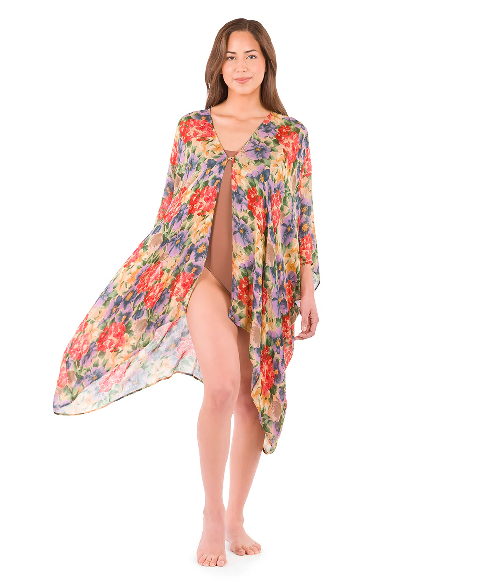 Short Ruana Cover‑Up - French Hydrangeas - Image 5
