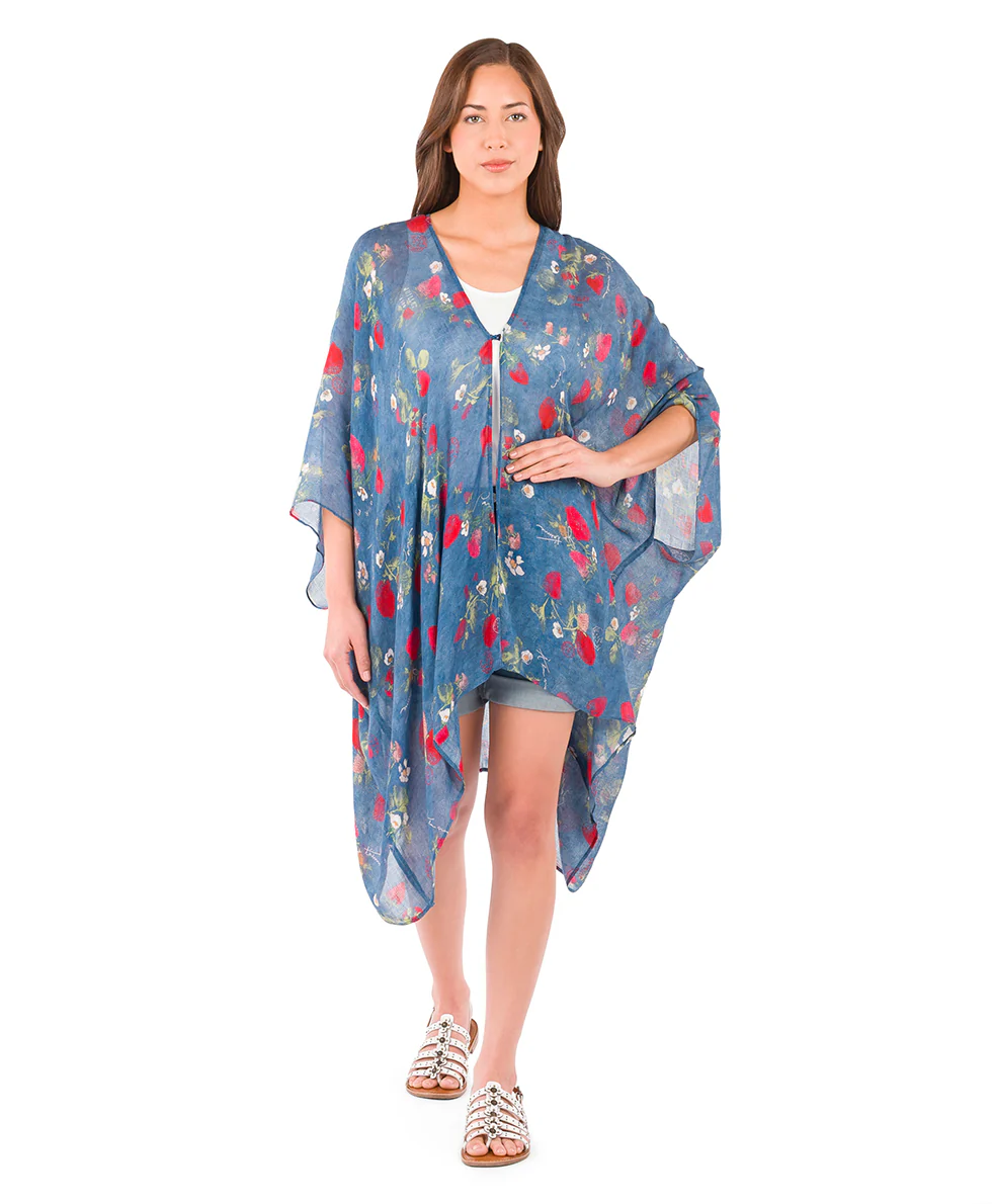 Short Ruana Cover‑Up - Parisian Strawberry - Image 2