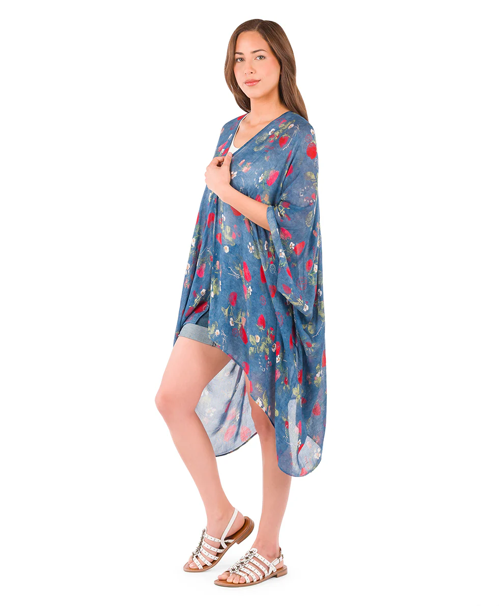 Short Ruana Cover‑Up - Parisian Strawberry - Image 3