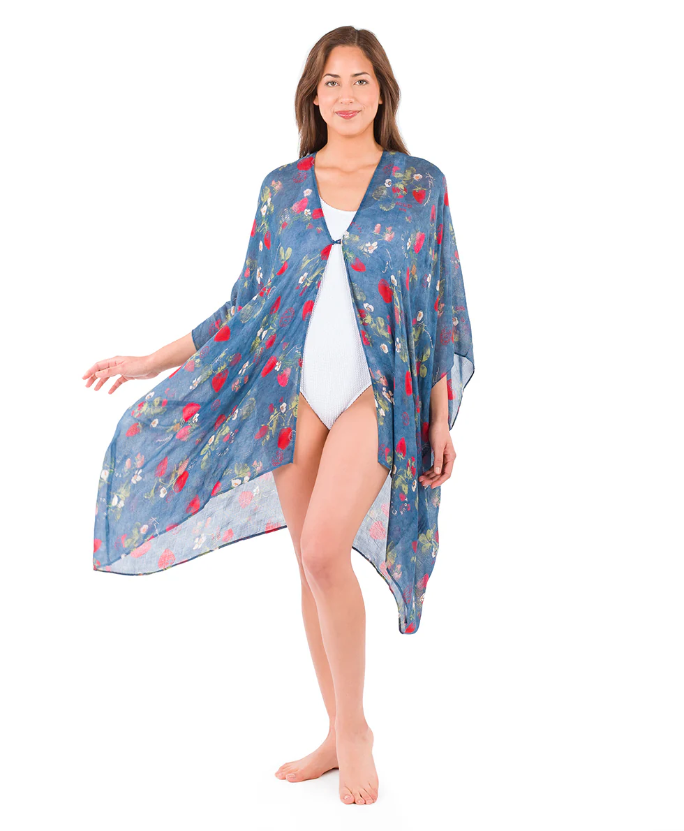 Short Ruana Cover‑Up - Parisian Strawberry - Image 5