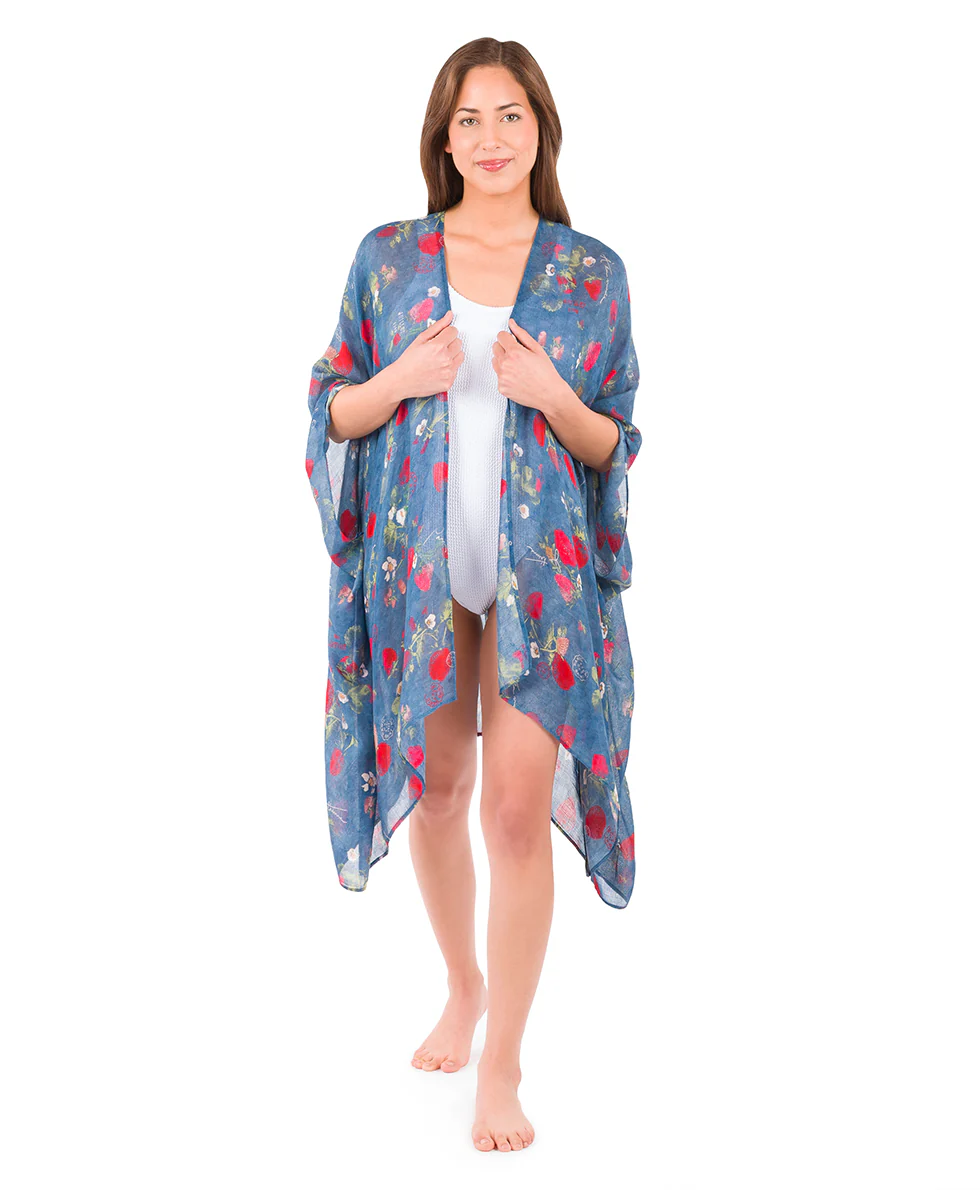Short Ruana Cover‑Up - Parisian Strawberry - Image 6