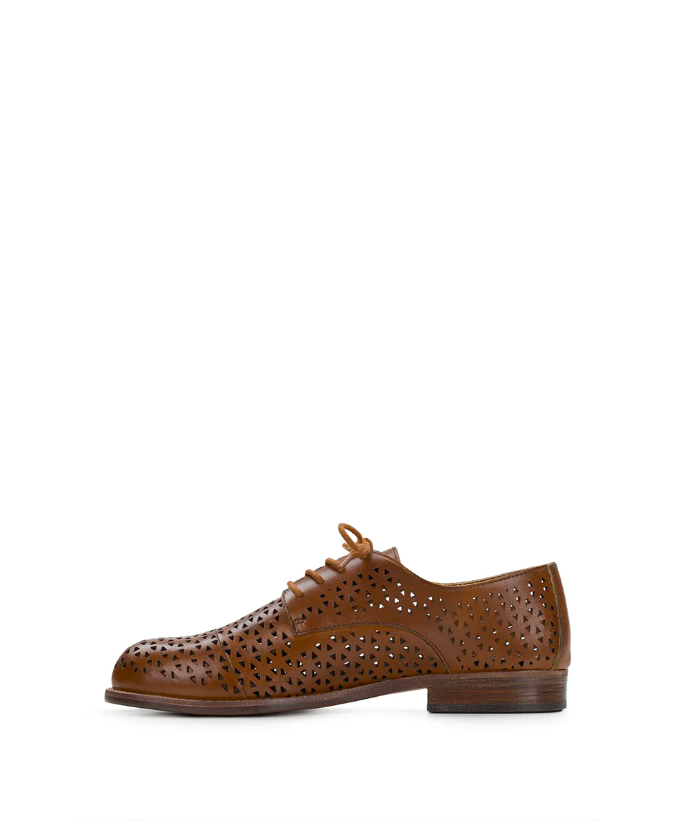 Silvio Oxford Shoes - Perforated Leather ‑ Tan - Image 3
