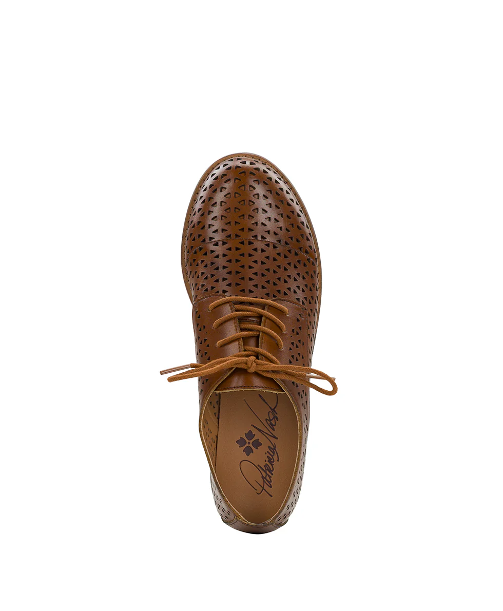 Silvio Oxford Shoes - Perforated Leather ‑ Tan - Image 5