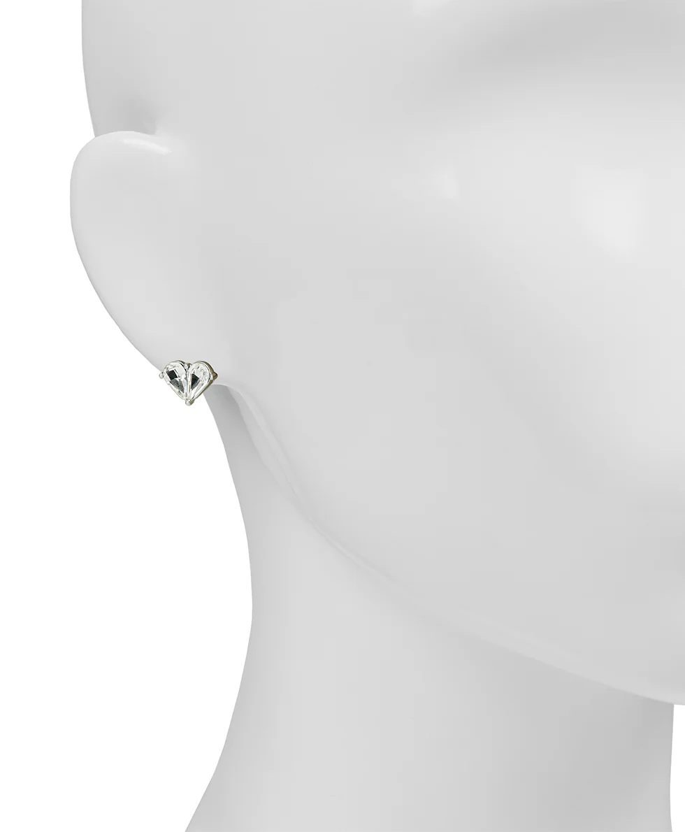 Small Heart Stud Earrings - Lovely Sparkle - Image 2