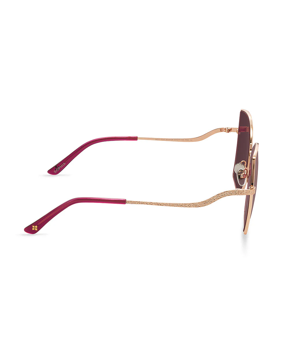 Sophia Wire Sunglasses - Wine - Image 3