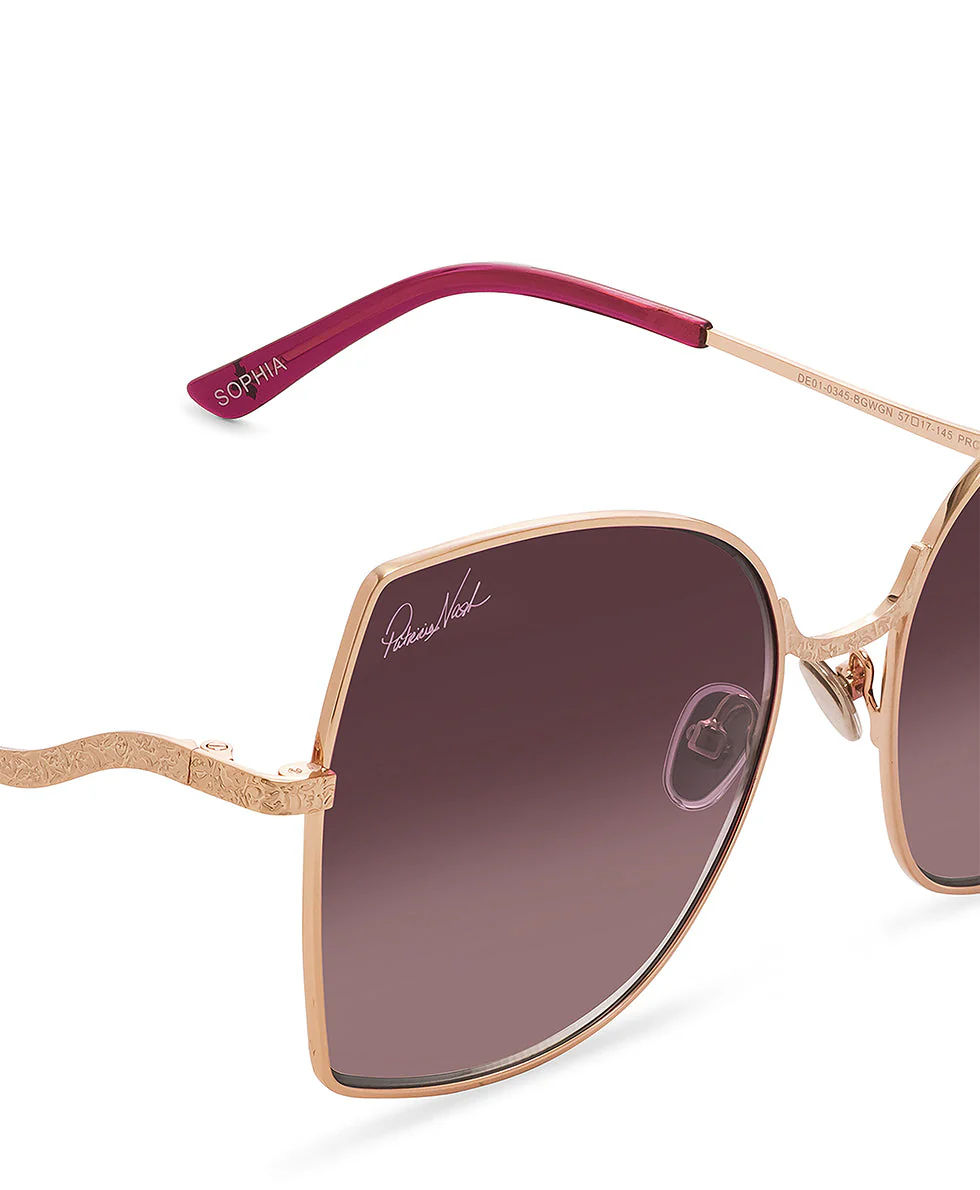 Sophia Wire Sunglasses - Wine - Image 4