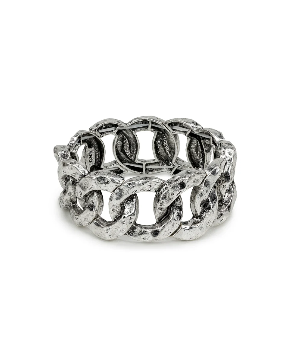 Stretch Link Bracelet - Hammered Link