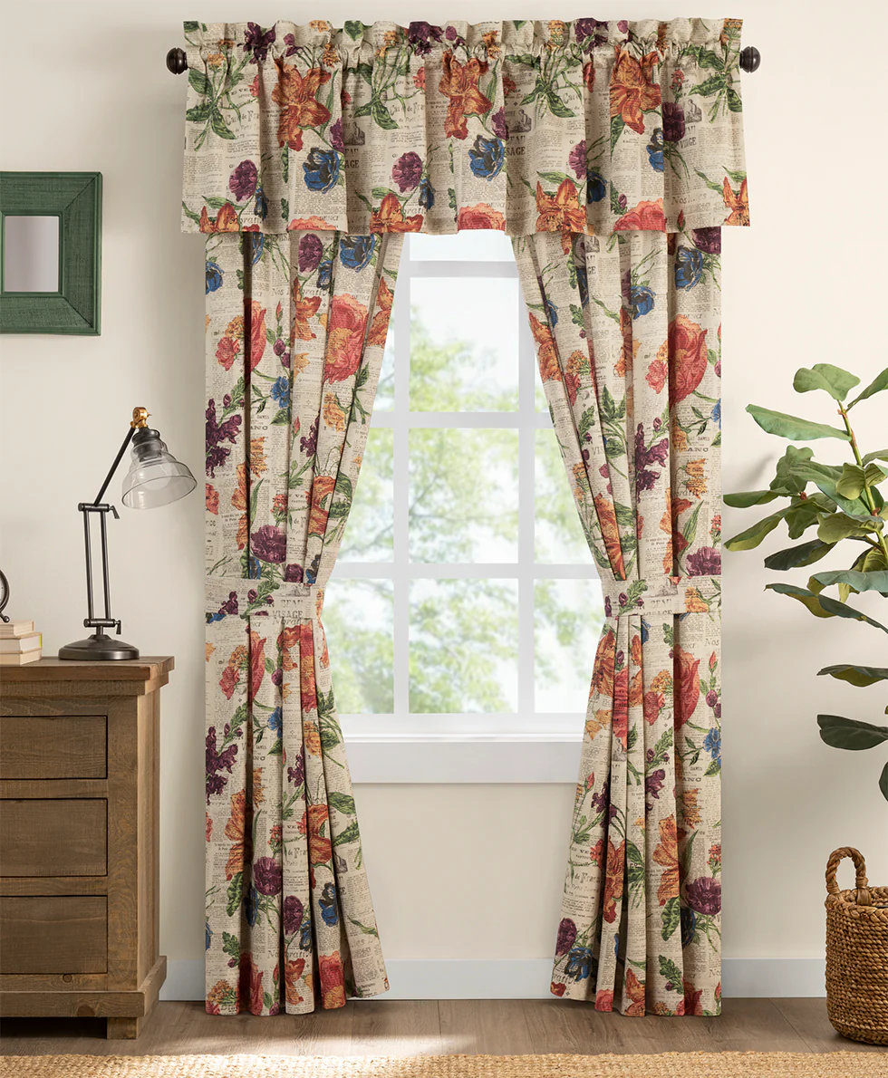 Tailored Valance - Parisian Newspaper Collection