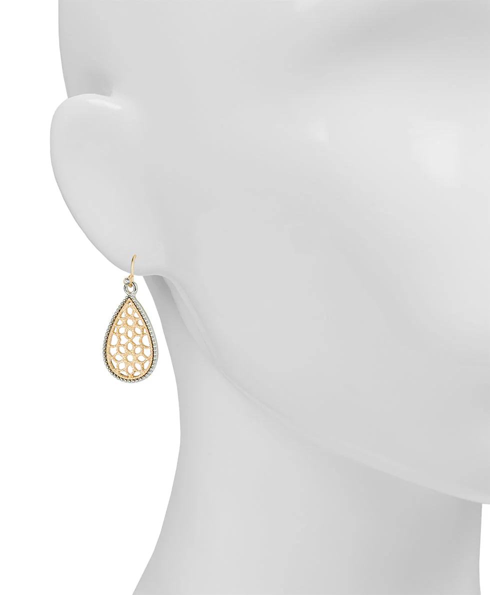 Tear Drop Earrings - Venetian Lace - Image 2