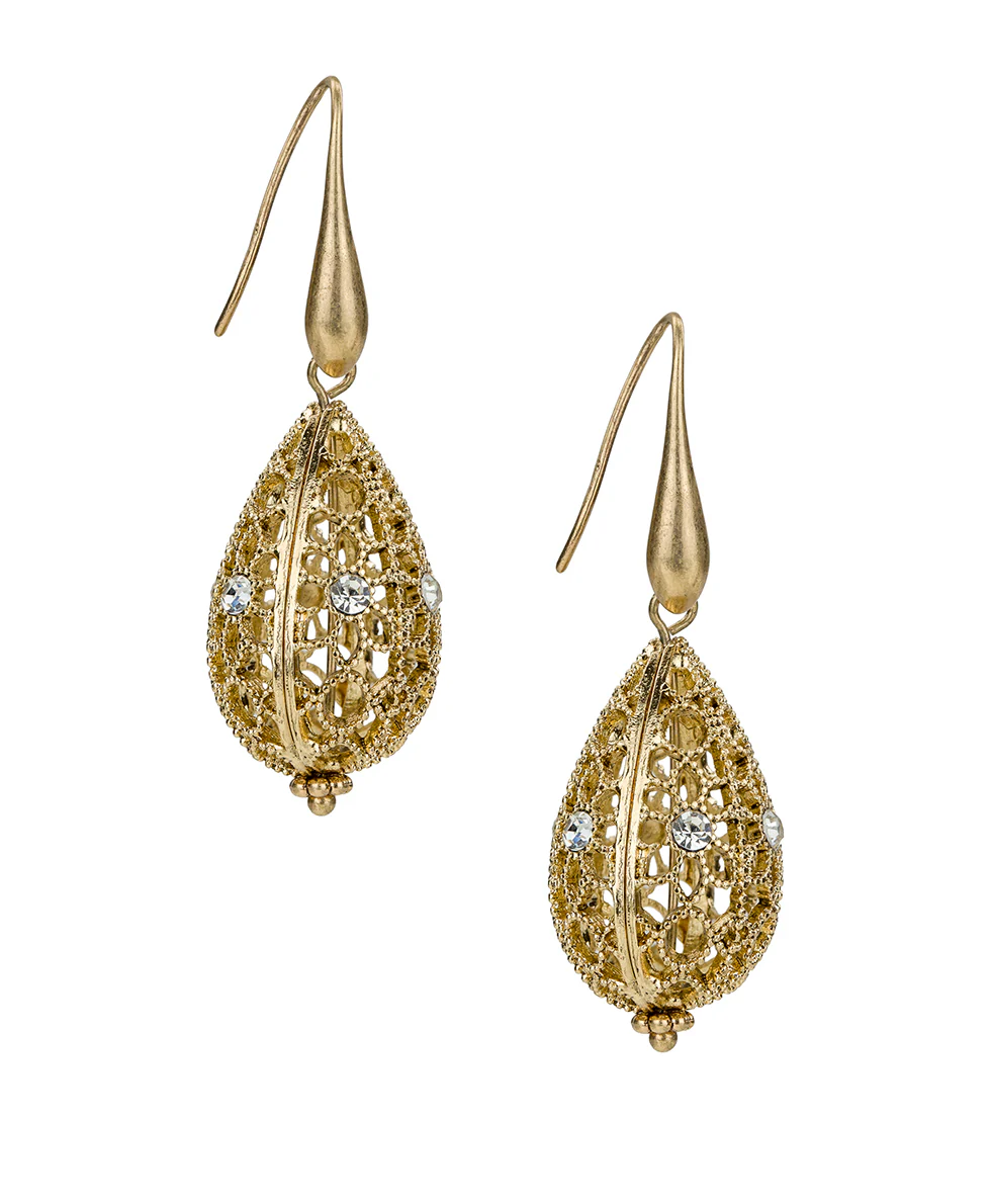 Teardrop Earrings - Filigree - Image 3