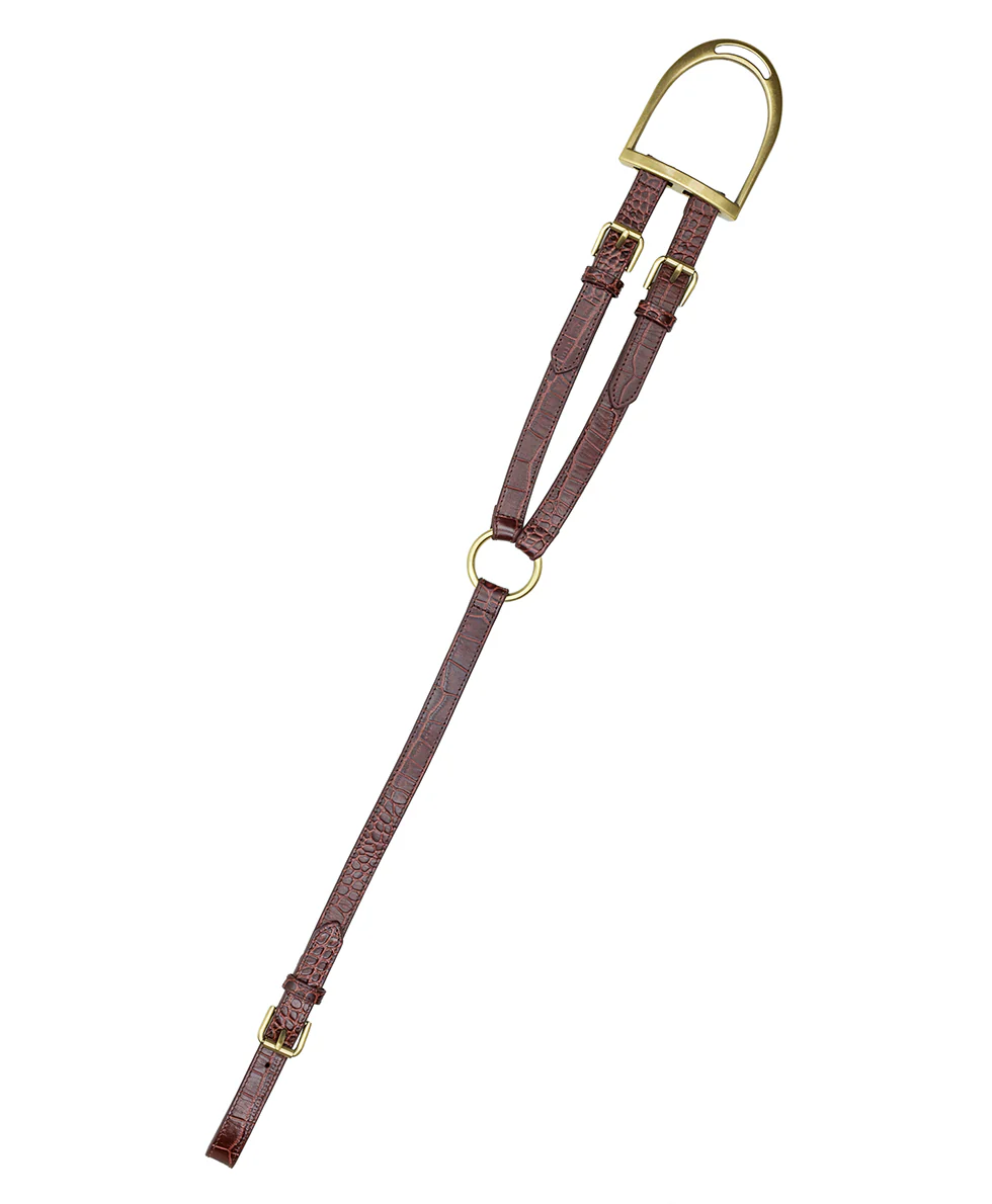 Tuscana Belt - Vintage Distressed Croc Leather ‑ British Tan - Image 2