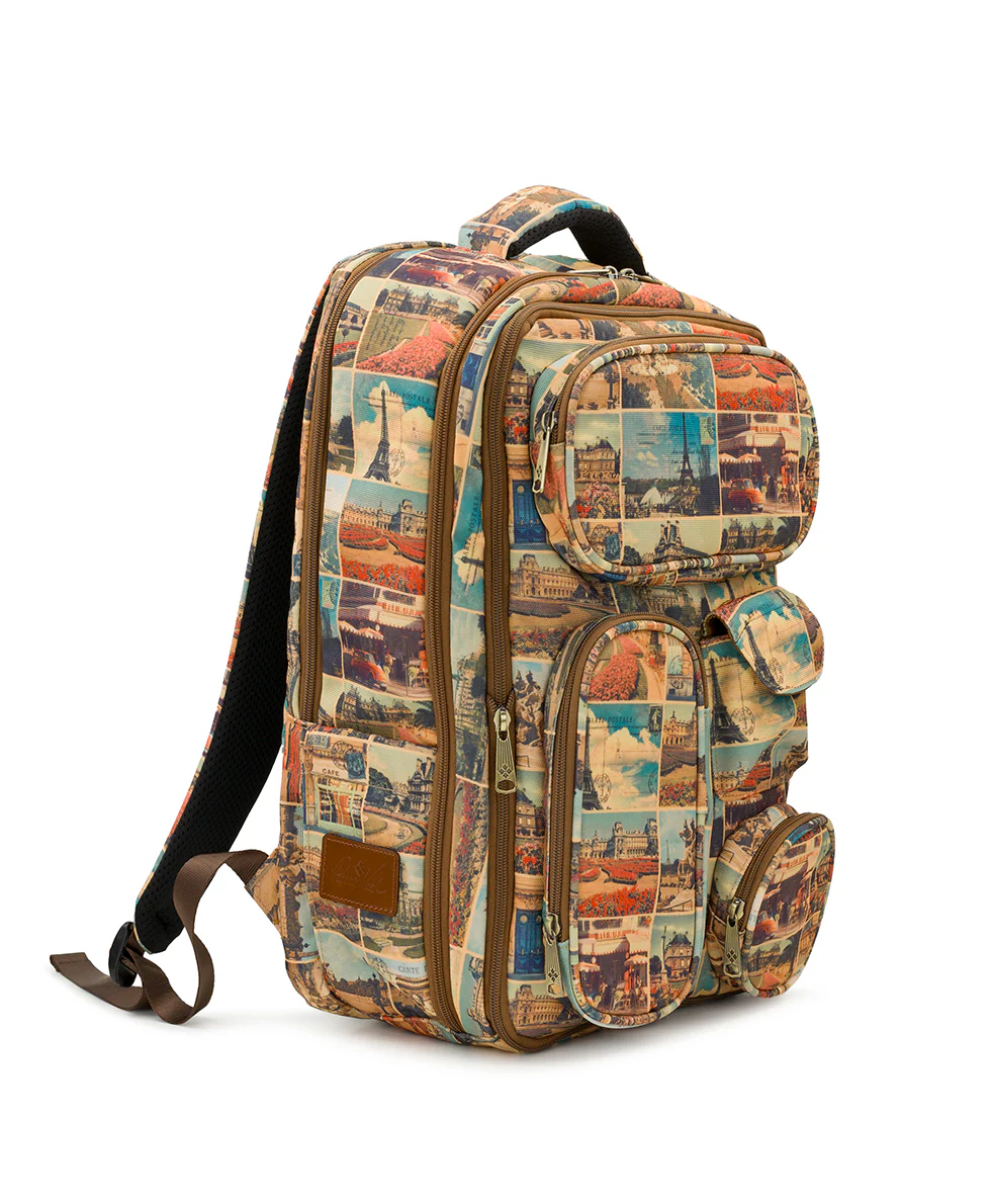 Vico Travel Backpack - Woven Poly - Postcards From Paris - Image 3