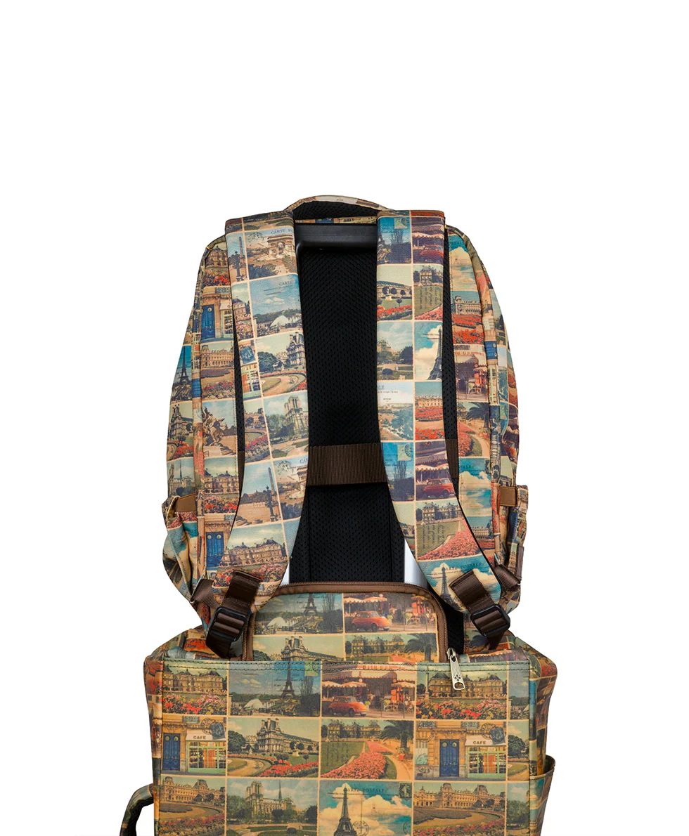 Vico Travel Backpack - Woven Poly - Postcards From Paris - Image 6