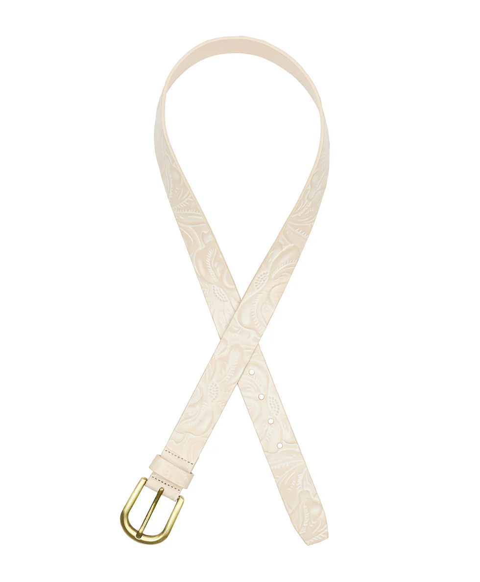 Vietri Belt - Burnished Tooled - Chalk White - Image 2