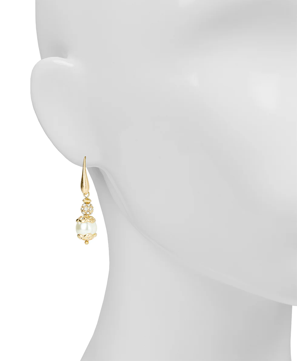 Wire Drop Pearl Earrings - Pearl Collection - Image 2