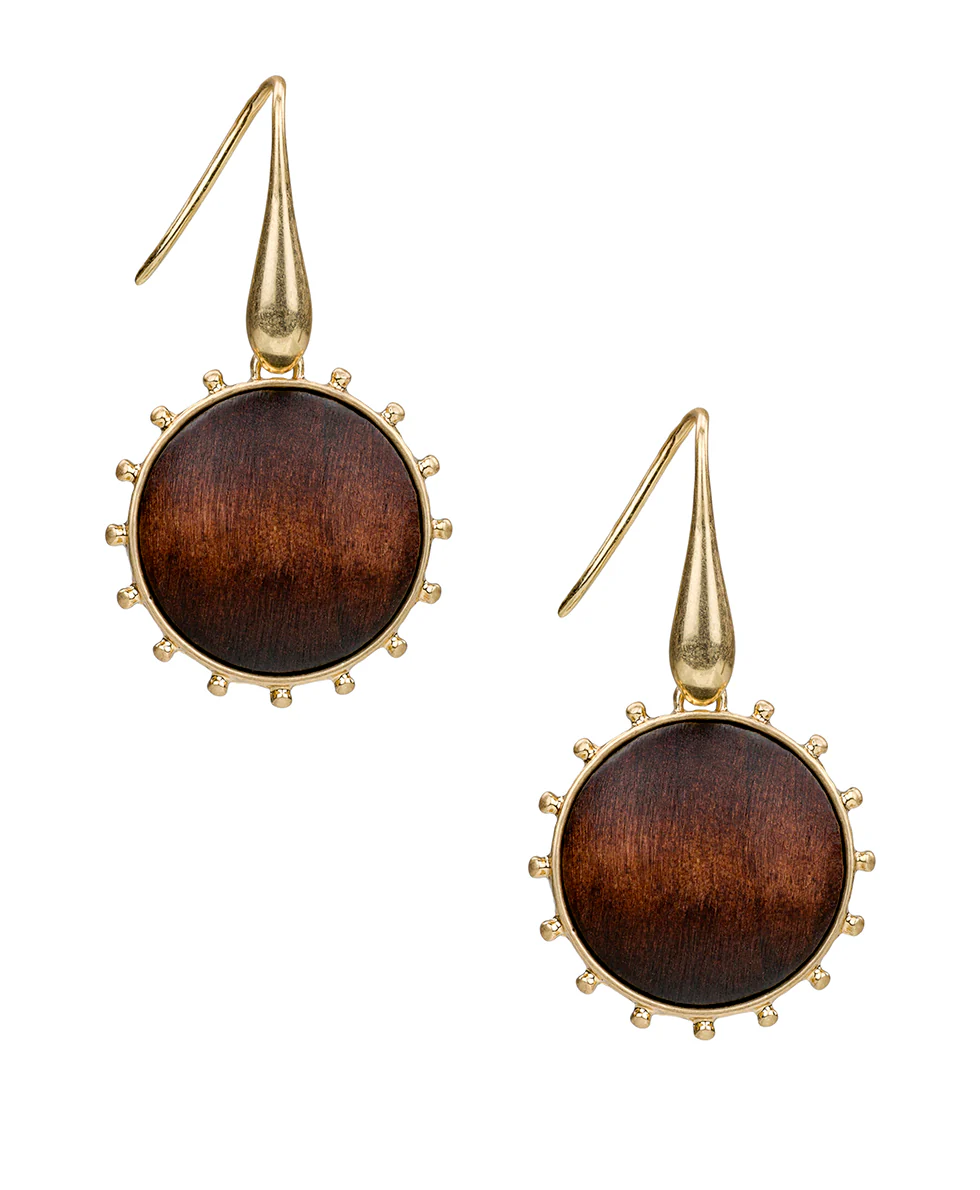 Wood Drop Earrings - Wood Butterfly Collection