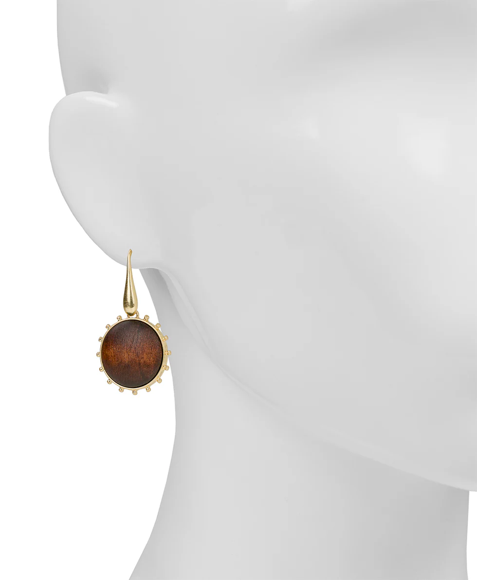 Wood Drop Earrings - Wood Butterfly Collection - Image 2