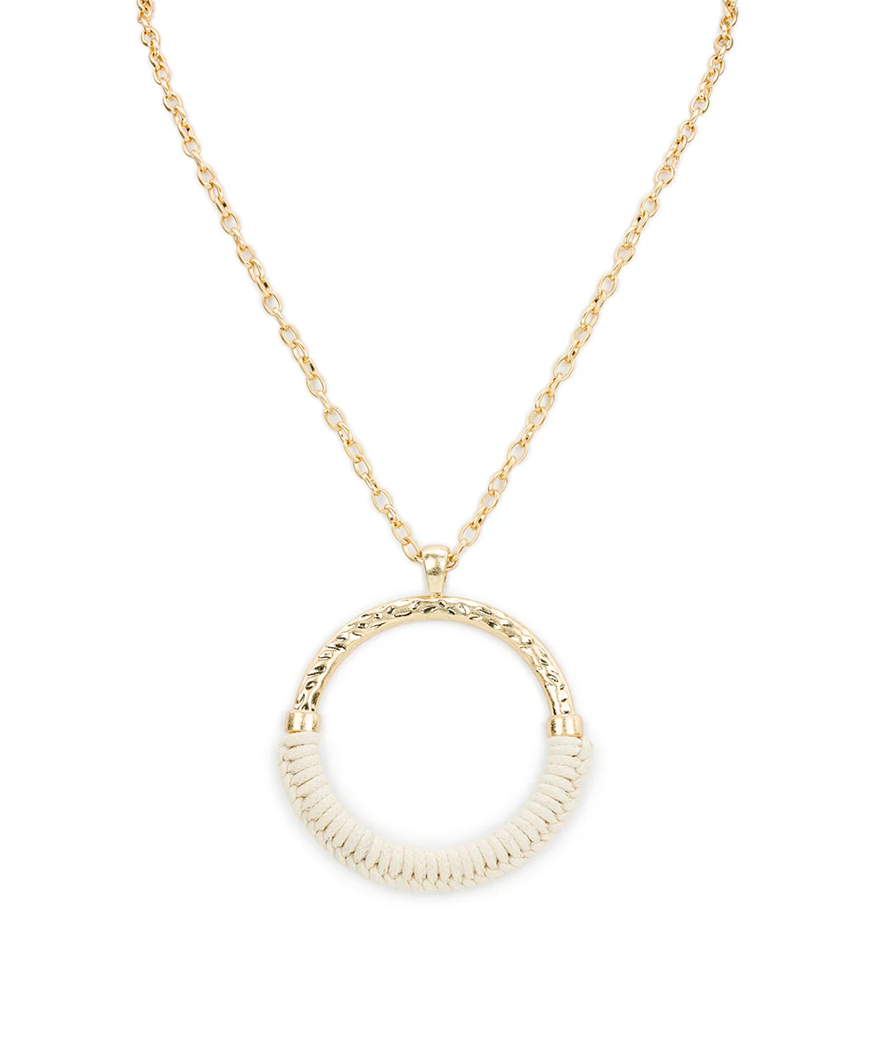 Wrapped Ring Pendant - Raffia Collection