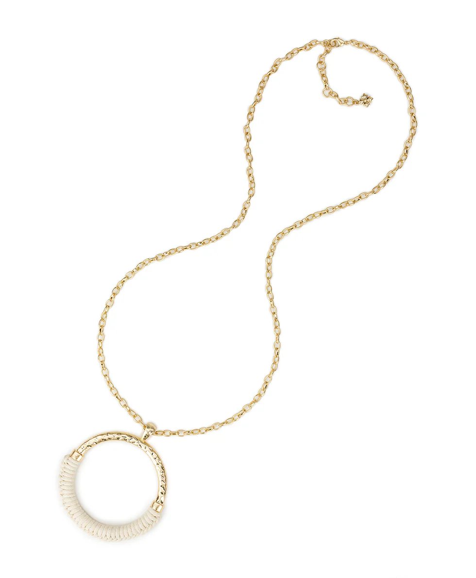 Wrapped Ring Pendant - Raffia Collection - Image 2