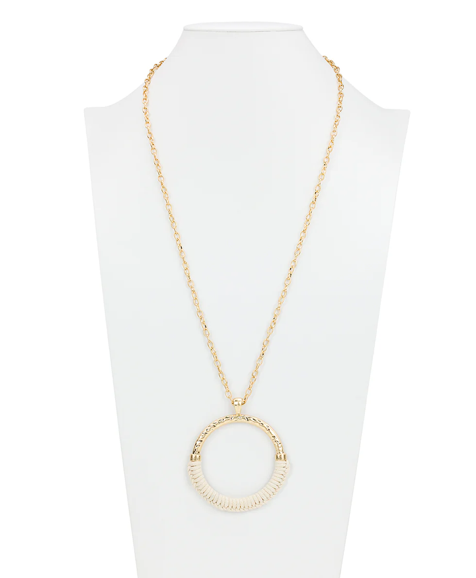 Wrapped Ring Pendant - Raffia Collection - Image 3