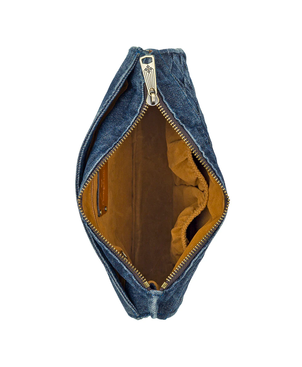 Yvette Clutch Crossbody - Washed Woven Denim - Image 5